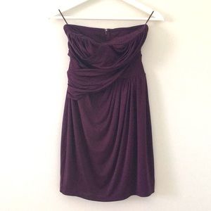 Strapless plum-colored short dress by Express